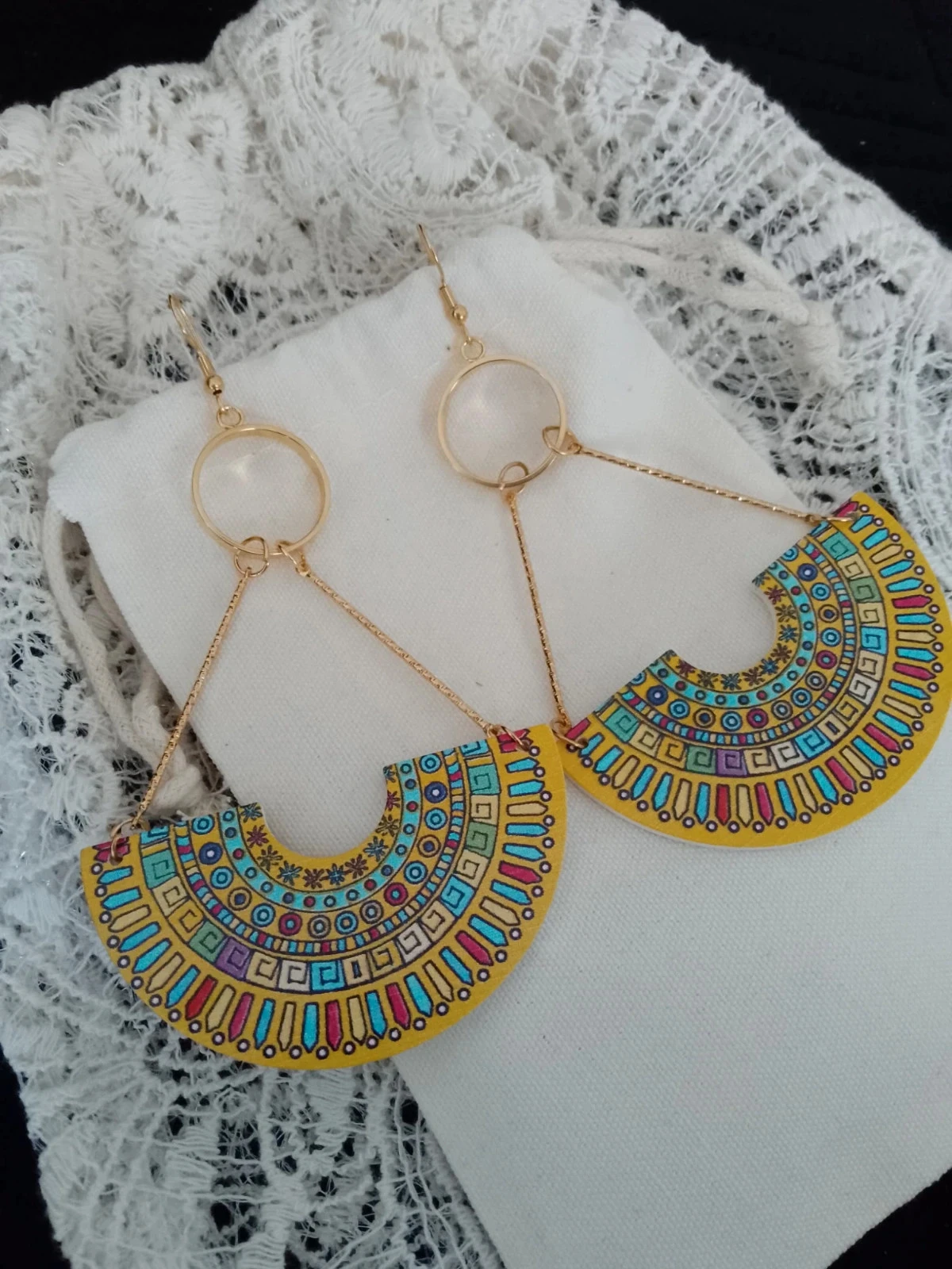 Boucles d'oreilles style wax africain